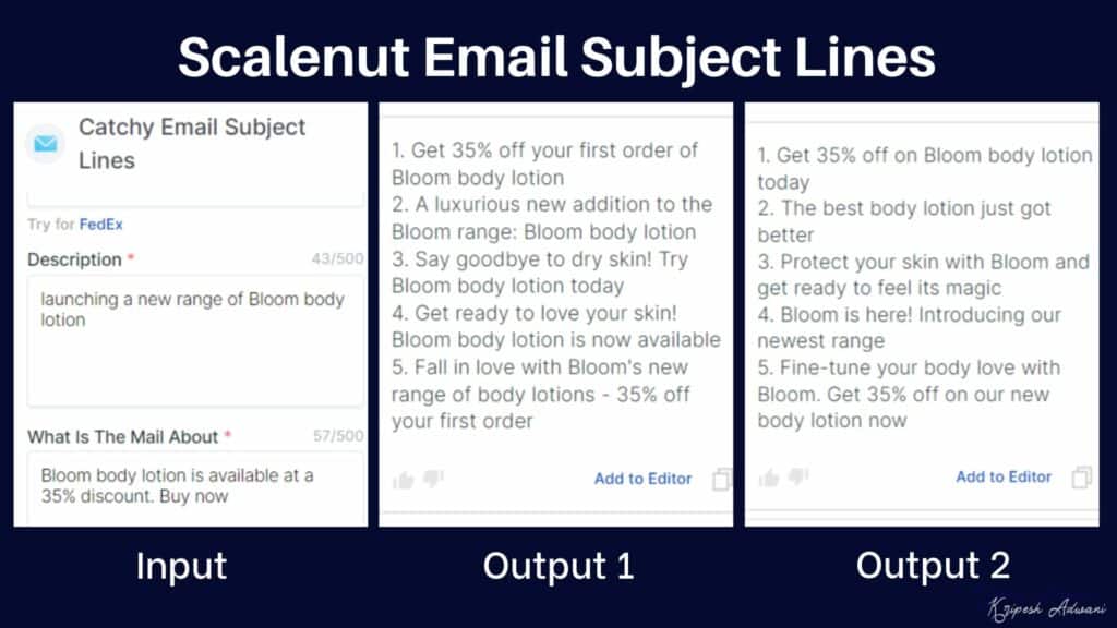 Scalenut Catchy Email Subject Lines