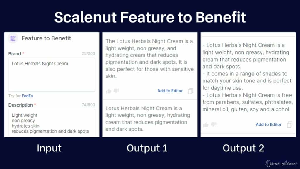 Scalenut Feature to Benefit