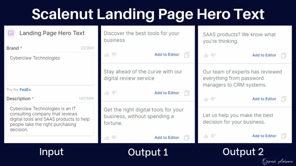Scalenut Landing Page Hero Text