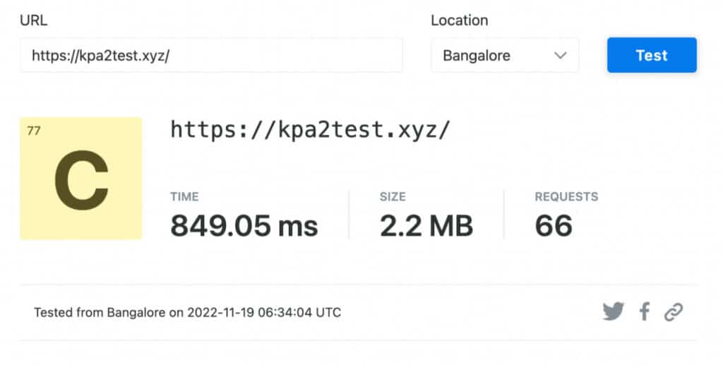 A2 Hosting Speed (India - Litespeed cache)