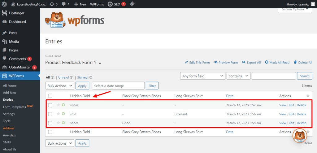 Hidden-Field-Form-Entries