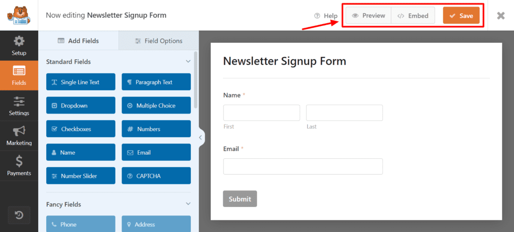 Previewing-and-Saving-Form