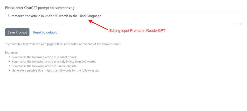ReaderGPT Input Prompt