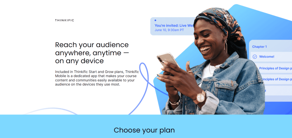 Thinkific mobile app