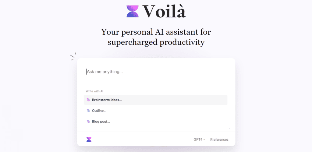 Voila review - homepage