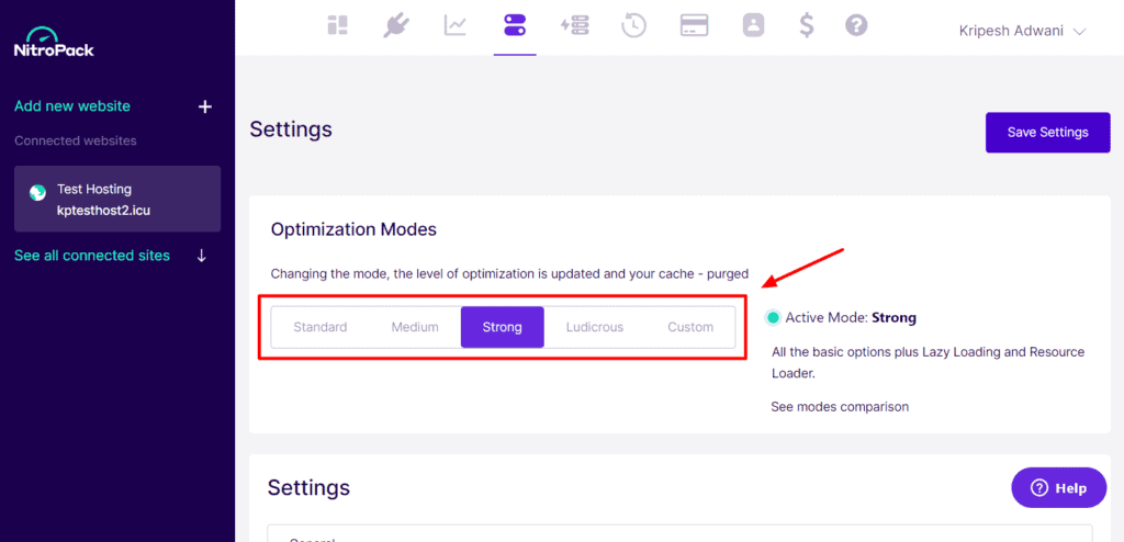 NitroPack Optimization Modes