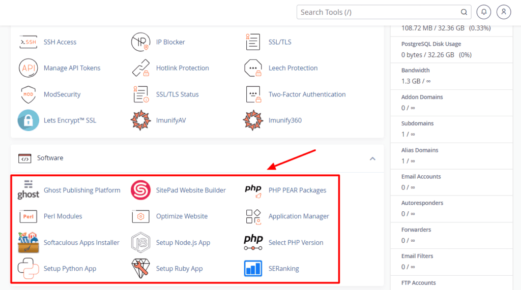 FastComet cPanel software