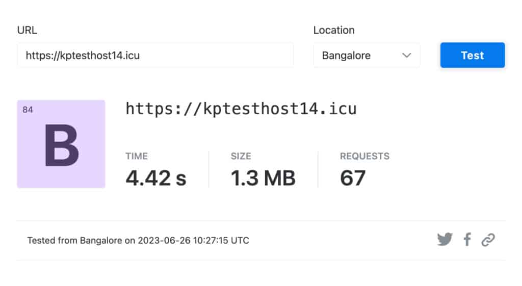 Nexcess KeyCDN Speed test - Bangalore