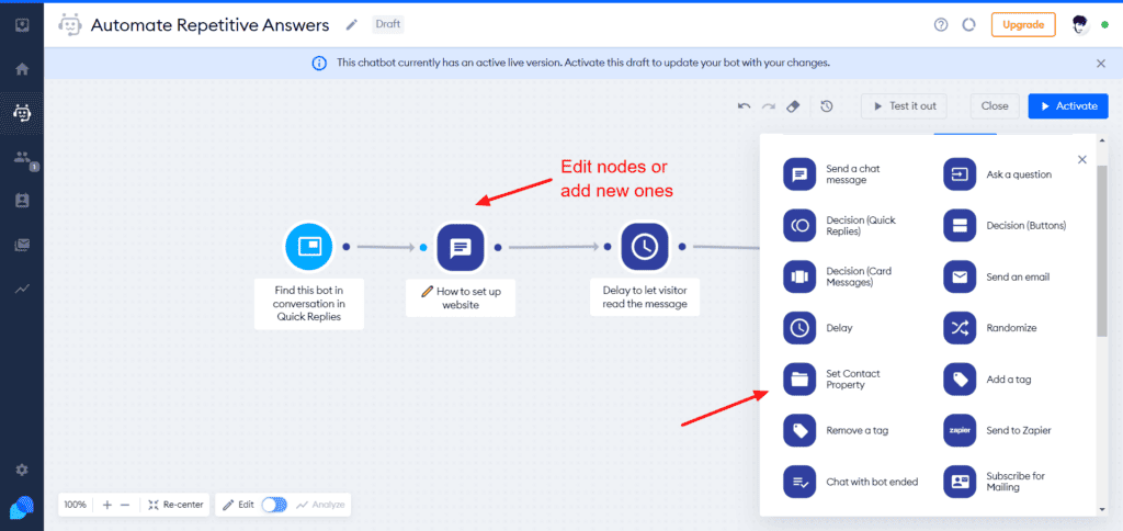 Tidio Repetitive Answer Automation