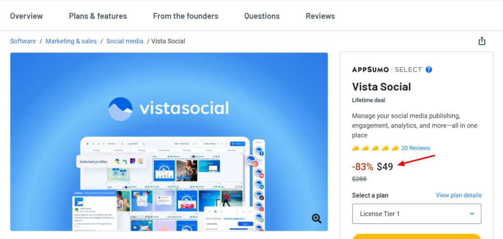 Vista Social AppSumo Deal