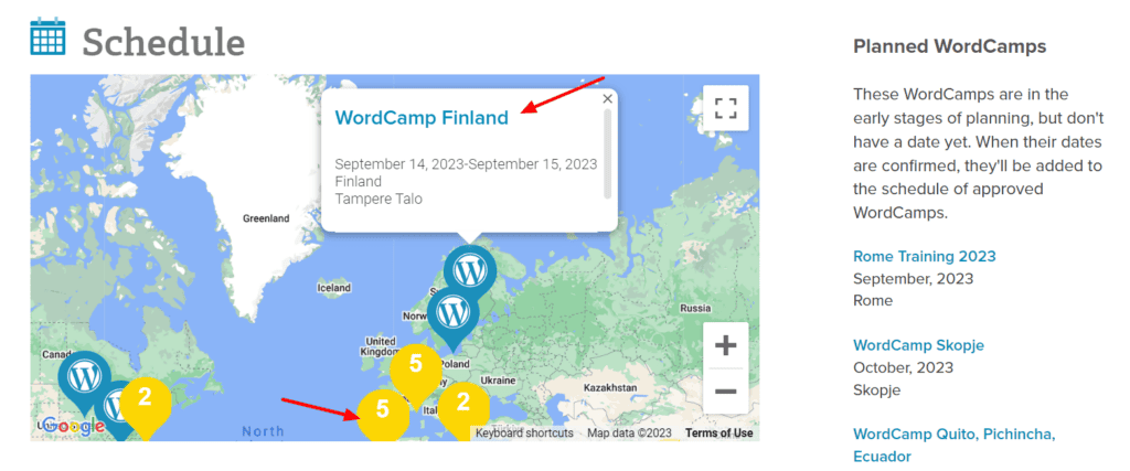 WordCamp Schedule