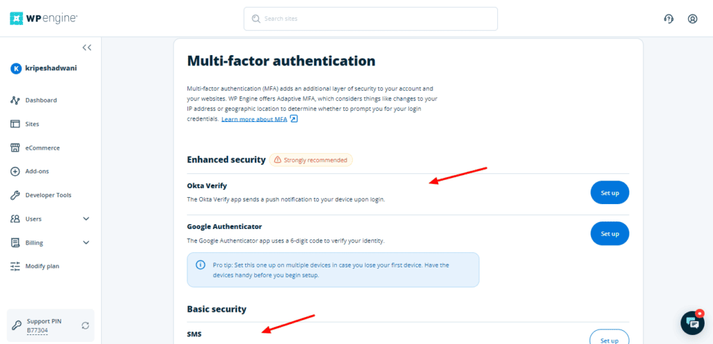WP Engine Security features