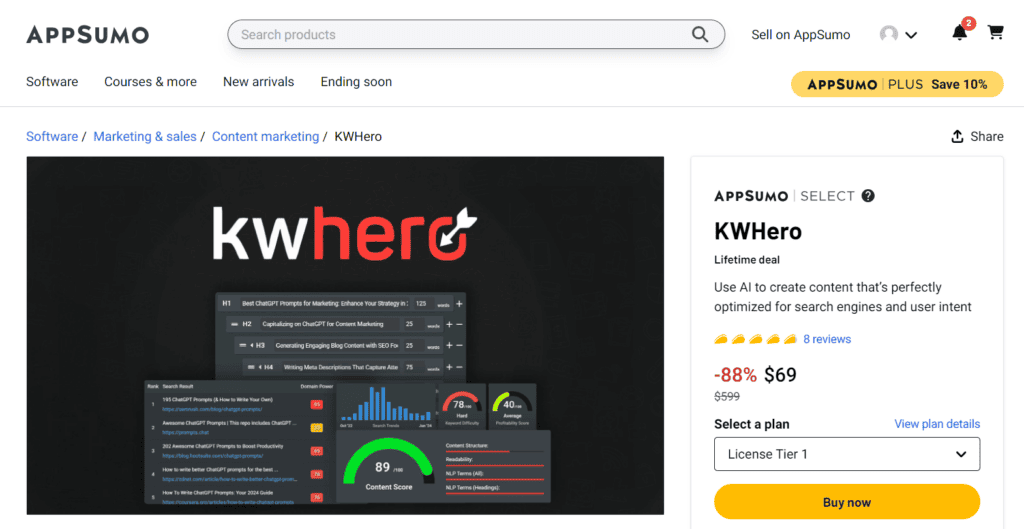 KWHero AppSumo Deal
