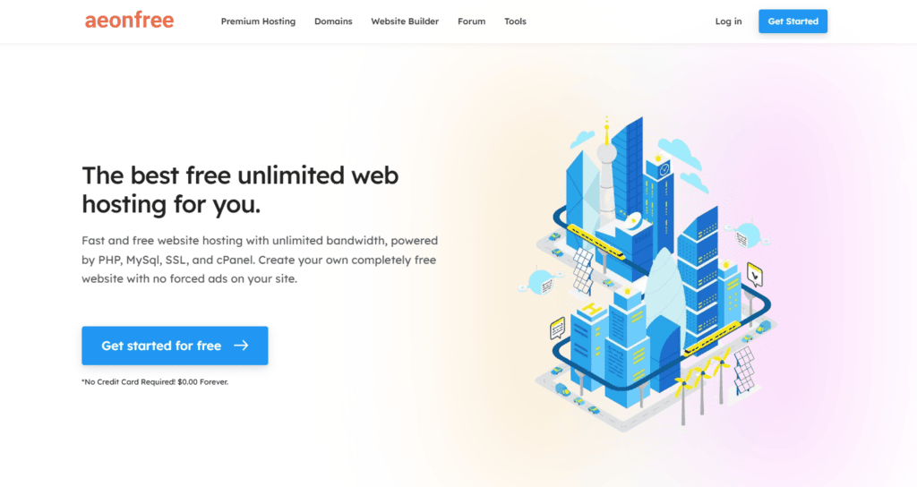 Aeonfree homepage