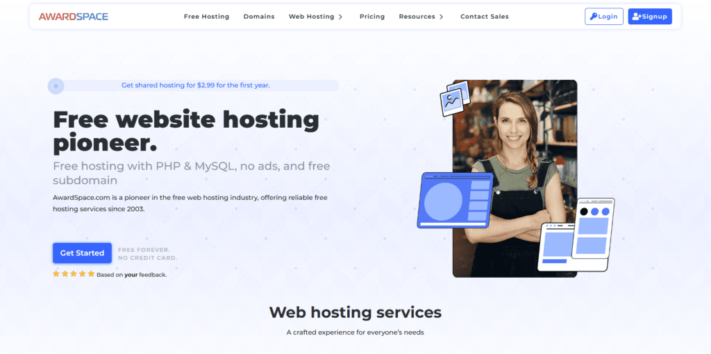 AwardSpace homepage