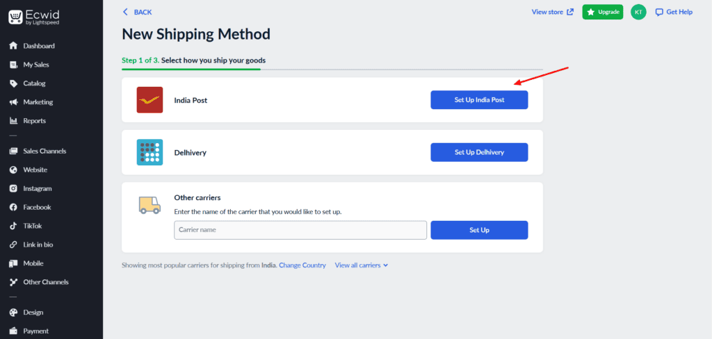 Ecwid - shipping options