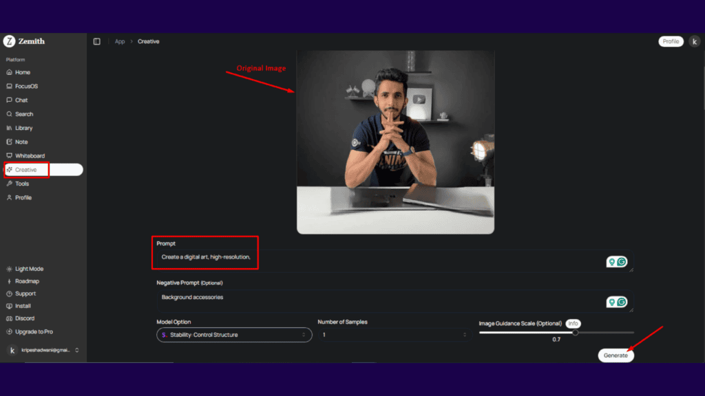 Image-to-Image Generator Menu