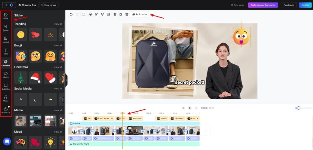 JoggAI - video editing