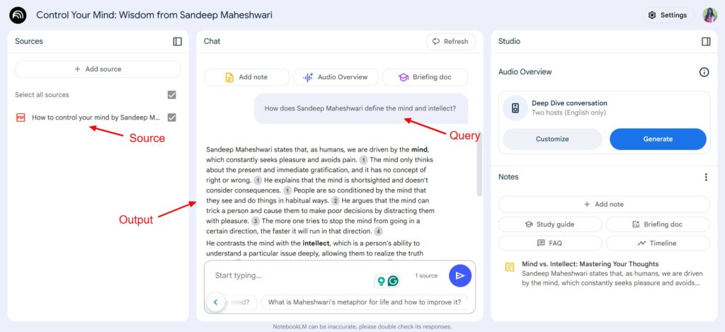 NotebookLM Content Research