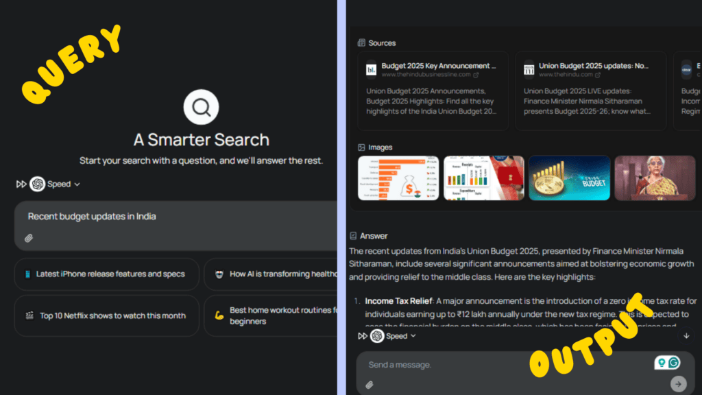 Search Query vs Output