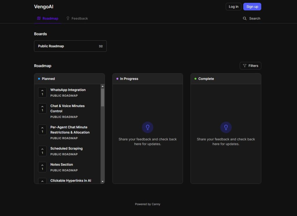 Vengo AI Roadmap