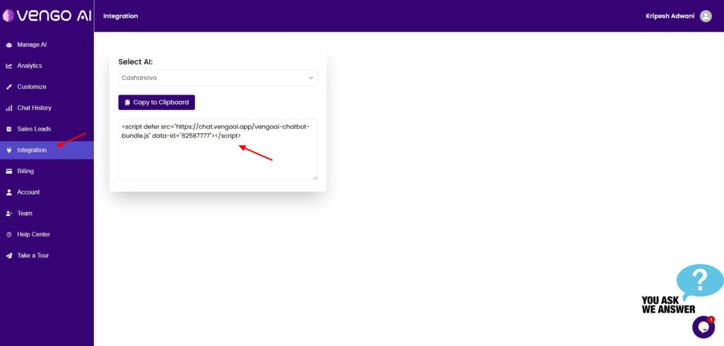 Vengo AI - integration