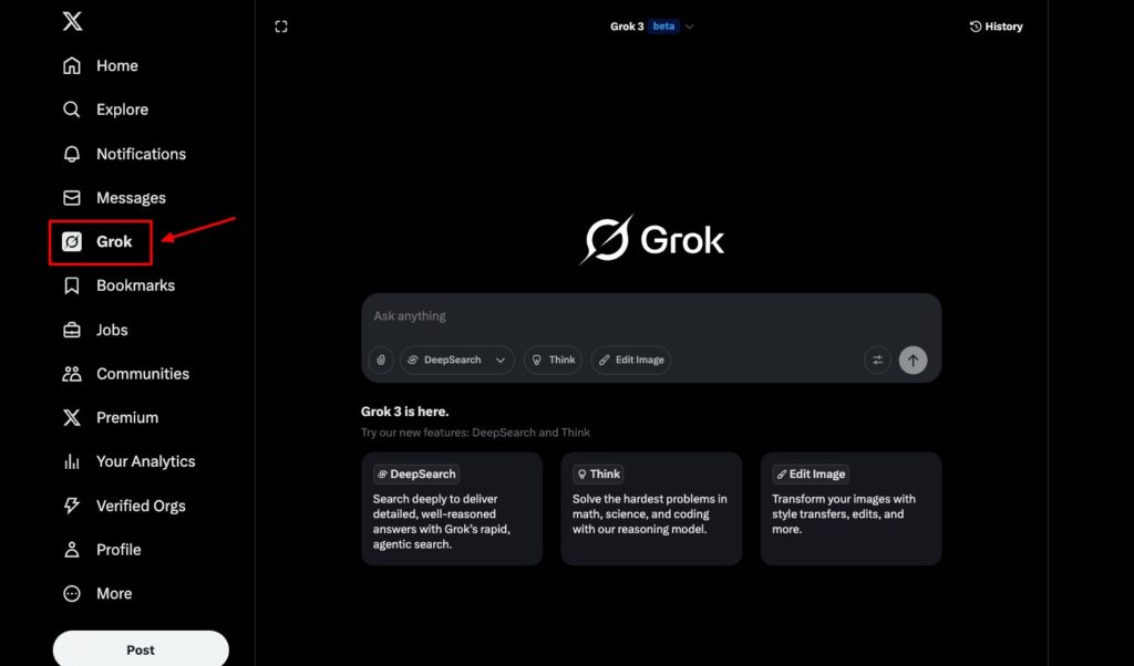 Access Grok on X