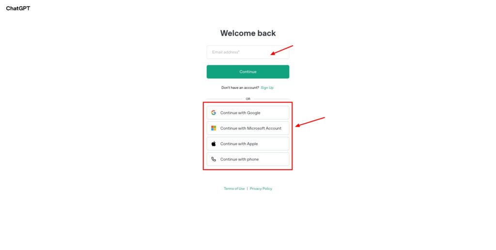 Log in to ChatGPT