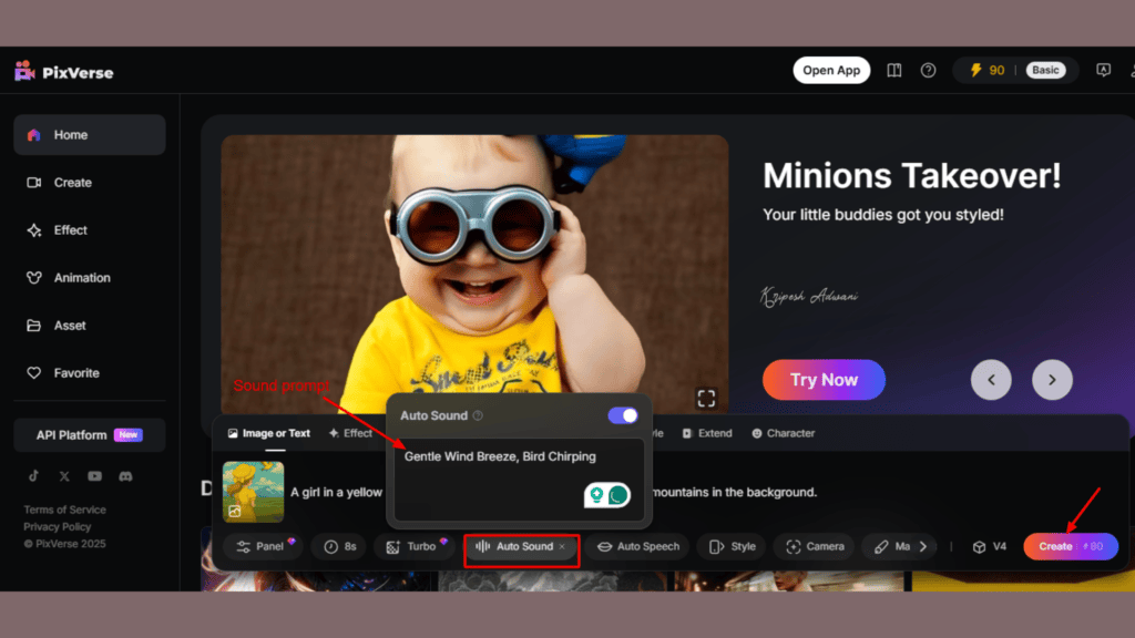 Pixverse AI Interface