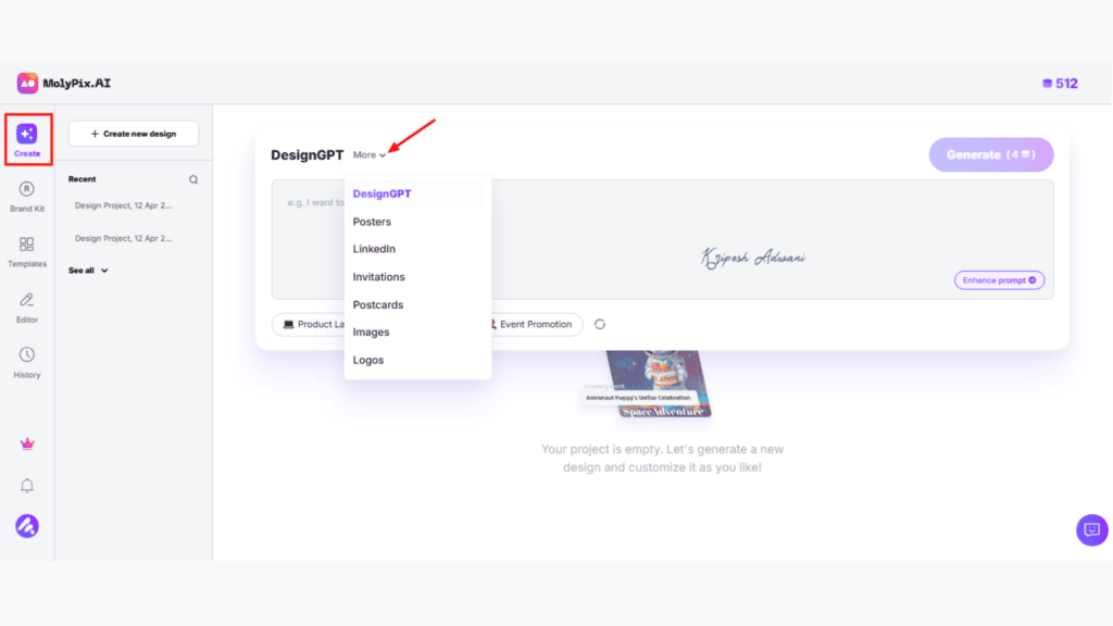 Step 2 Choose the Design Type
